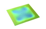 Optical profilometry image of buckled thin film